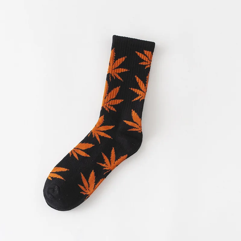 heichen 1 pair Men's Fashion Business Weed Hemp Cotton Socks Street Fashion Skateboard Couple Girls Harajuku Trend Socks Give Men a Gift - Цвет: heichen