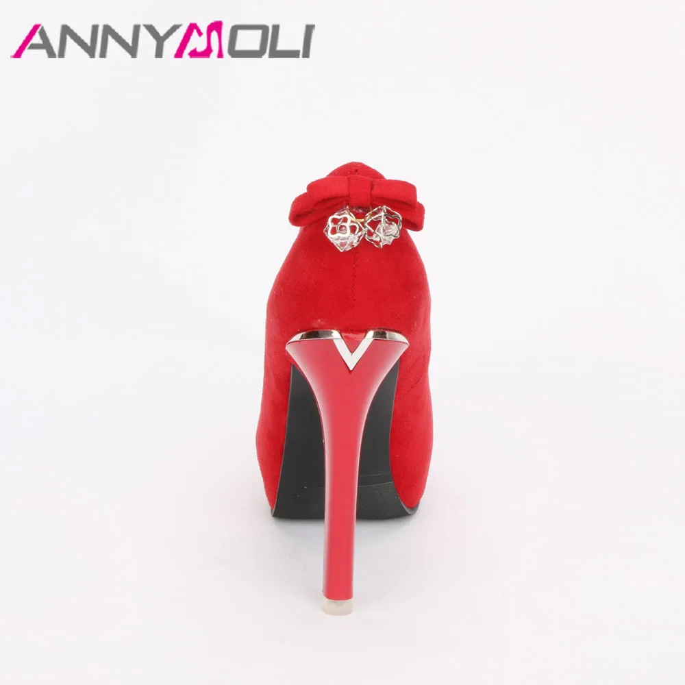 Туфли лодочки ANNYMOLI женские на очень высоком каблуке туфли с жемчугом вечерние