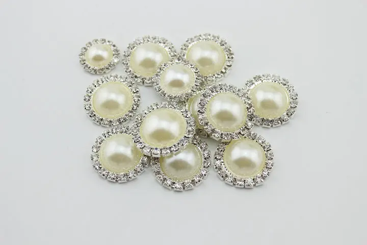 16 мм металлические пуговицы со стразами кнопка с плоской задней поверхностью и