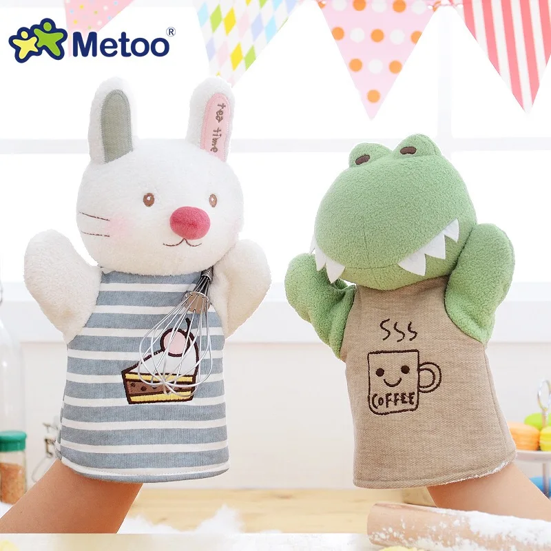 

24cm Metoo Plush Hand Finger Puppets toy rabbit cat crocodile hippo Dolls Kids Toys for Girls Children Birthday Christmas Gift