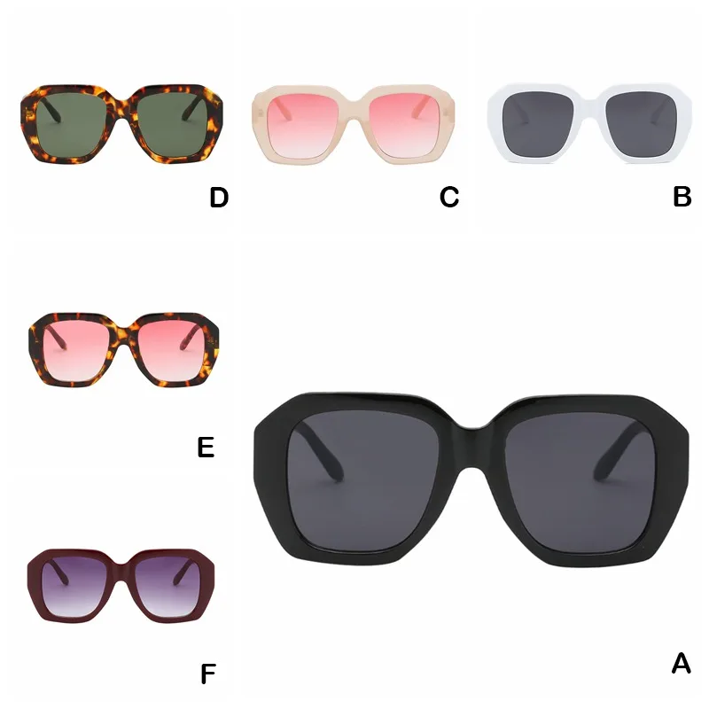 

2019 New Style Unisex Sun Glasses Six Styles Sunglass Unisex Sunglasses Women Square Retro Large Frame