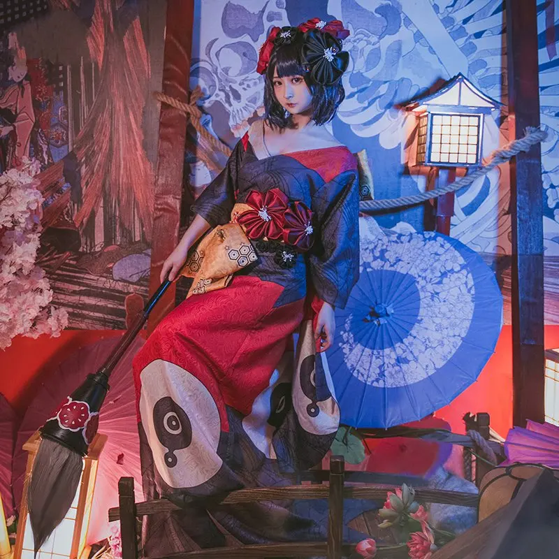 

FGO Fate Grand Order Katsushika Hokusai I II кимоно юката платье униформа наряд аниме женские костюмы для косплея взрослых