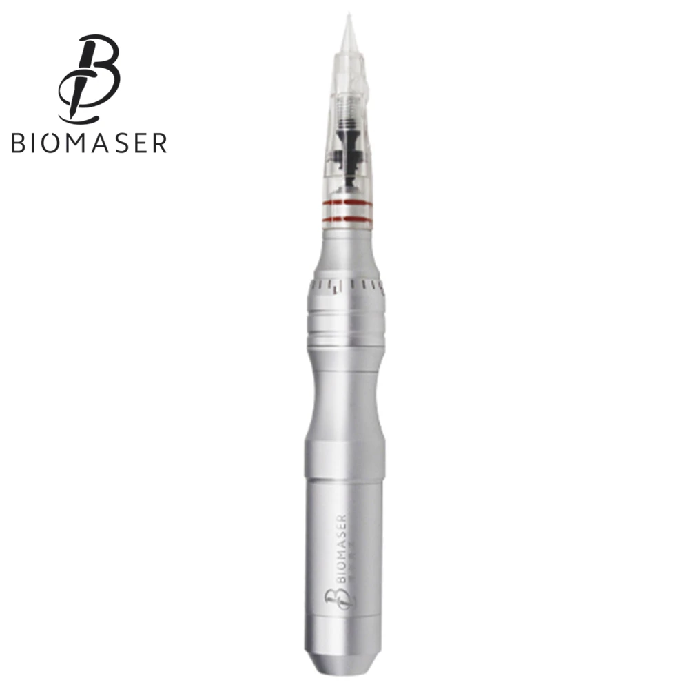 A Style Silver pen Biomaser, профессиональная Перманентная машинка для макияжа, ручка с картриджами, иглы для бровей, губ, тату-пистолет, Вращающаяся ручка, машина HP9871 - Цвет: A Style Silver pen