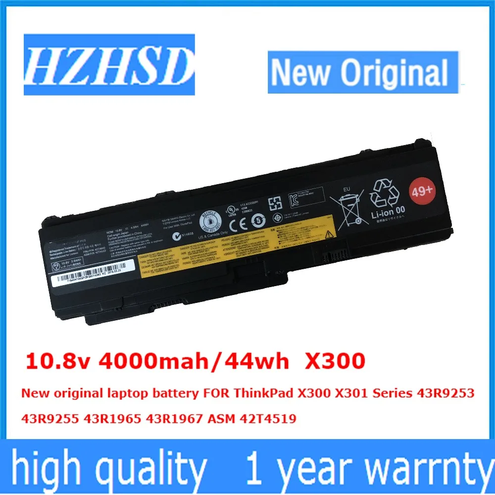 10.8v 4000mah/44wh X300 New original laptop battery FOR ThinkPad X301 Series 43R9253 43R9255 43R1965 43R1967 ASM 42T4519 | Компьютеры и