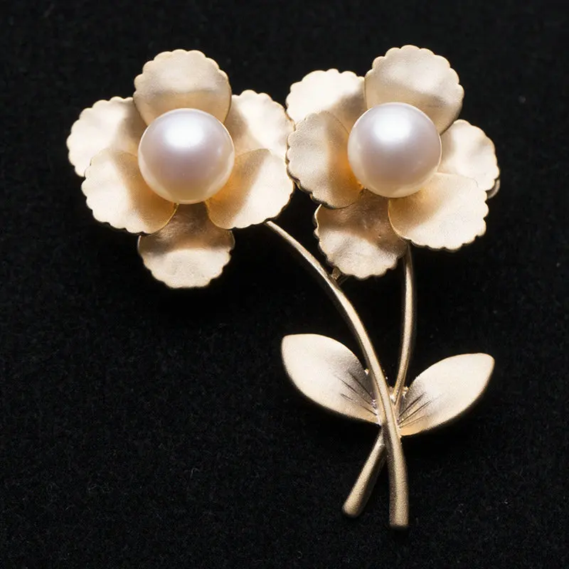 Изысканная Посеребренная Брошь с искусственным жемчугом заколка на шарф