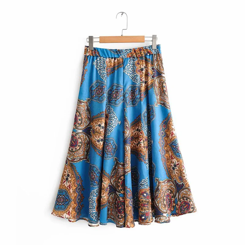 2019 Za модные женские туфли Весна новое поступление синий юбки женский Boho