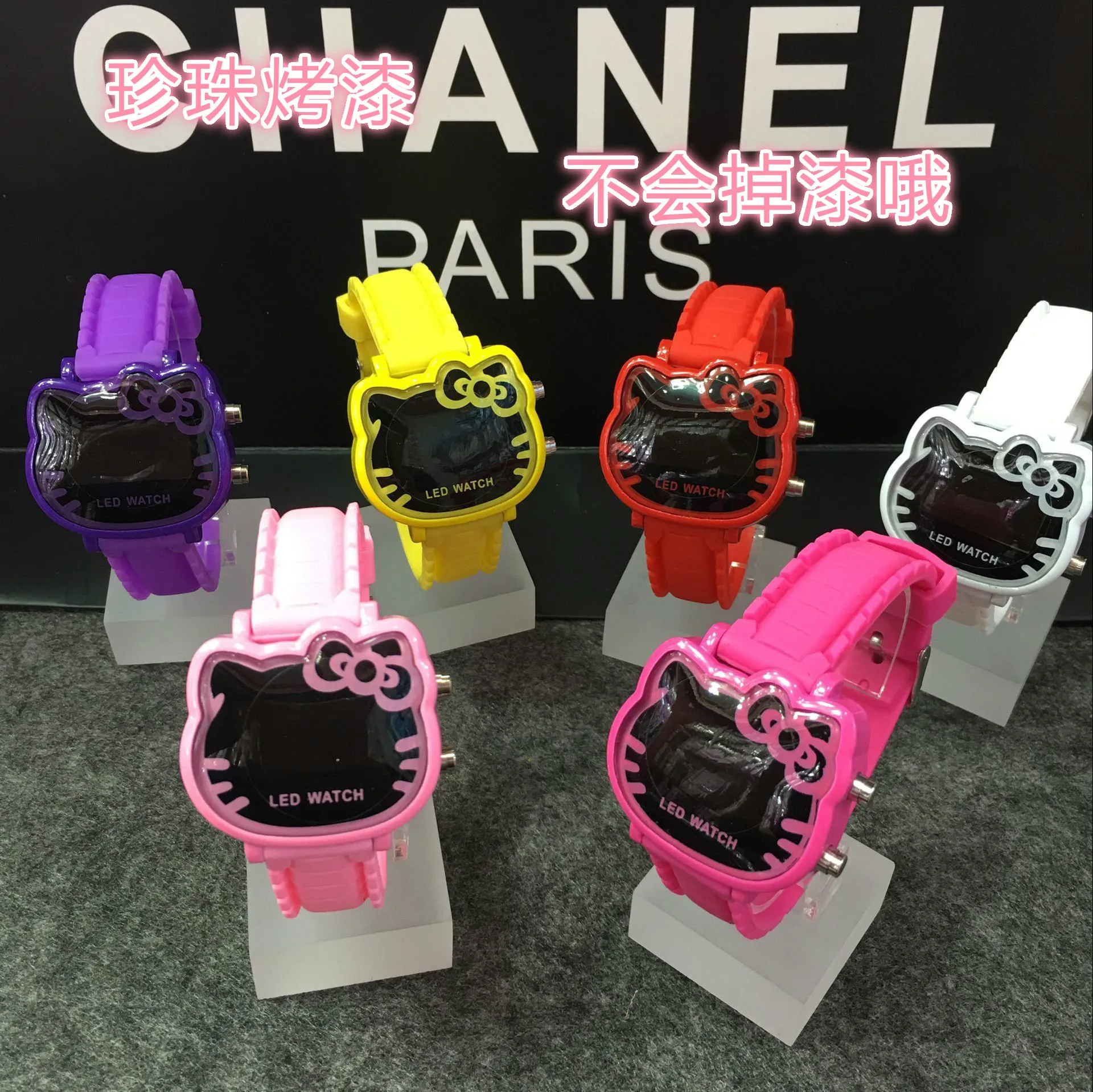 Прямые с фабрики hello kitty KT cat led цифрами дисплей девушки мультфильм силикагель