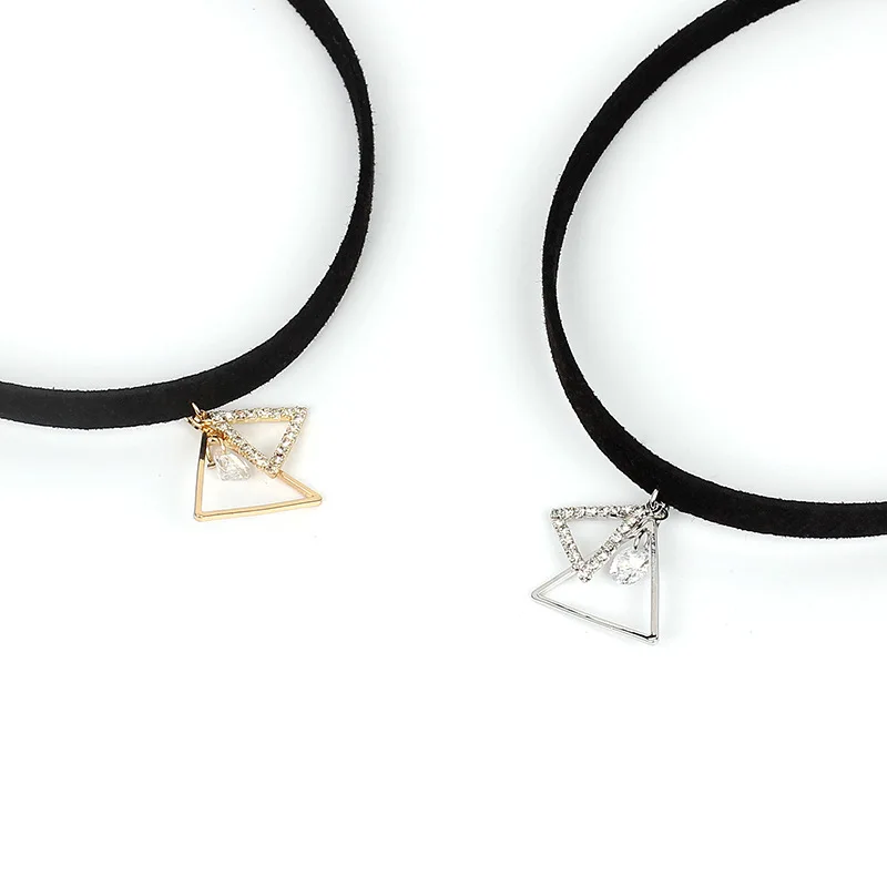 DoreenBeads модное серебряное Золотое геометрическое ожерелье-чокер черная бархатная
