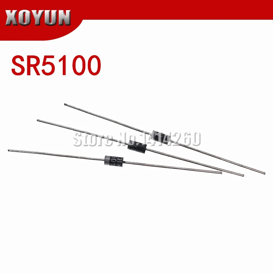 Диод Шоттки SR5100 5A/ 100V DO -27 SB5100, 20 шт.
