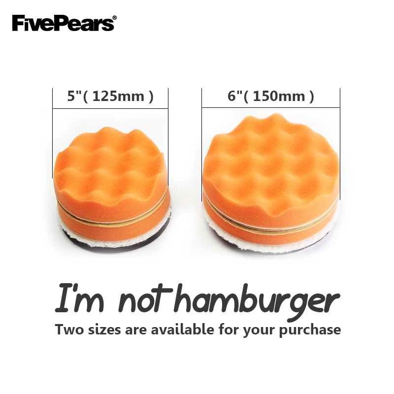 FivePears 8 шт., 5 дюймов, 125 мм, 6 дюймов, 150 мм, Полировочная пена, воздушная шлифовальная дисковая Подушка, пневматическая шлифовальная машина, набор аксессуаров