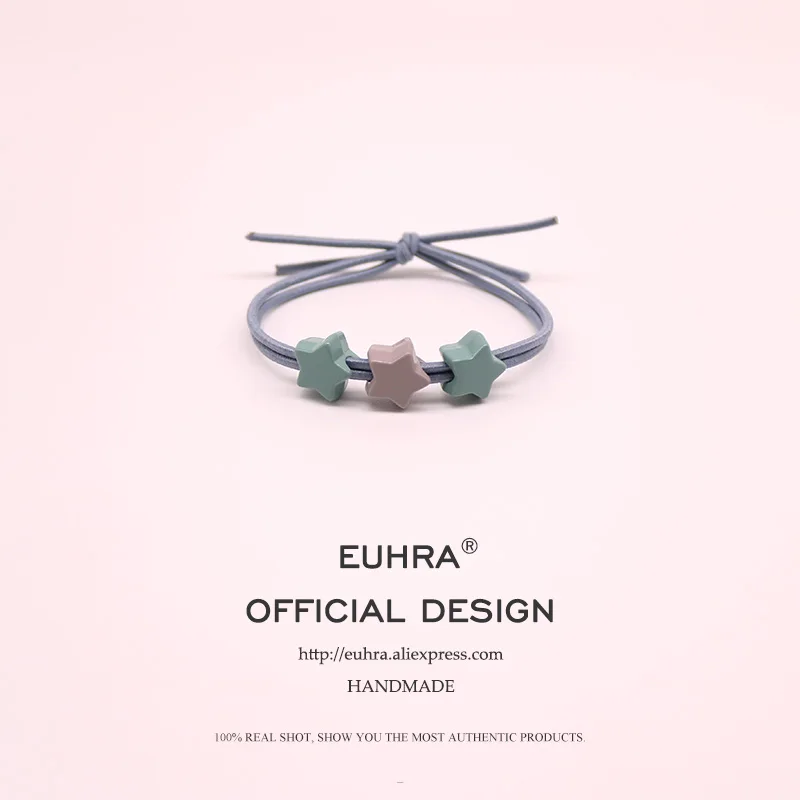 EUHRA 10 цветов, эластичные резинки для волос, пятиконечная звезда, слон, сердце, для женщин и девочек, повязка для волос, Детские аксессуары для волос, резинка - Цвет: Color 3