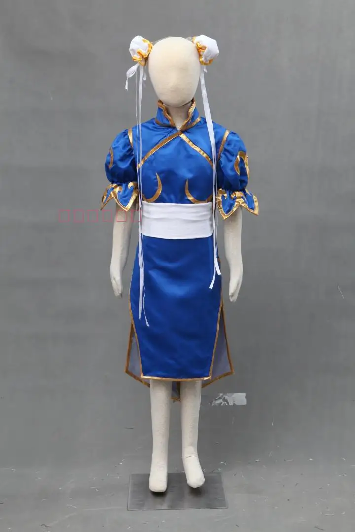 Kids Anime Chun Li Kid Cosplay Dress Costume Girls Children Dress Lolita Filles Small Size Clothing image 2