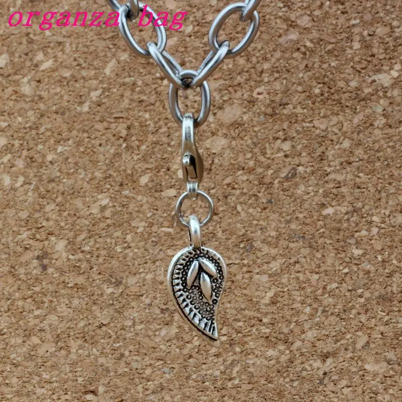 

150pcs Tibetan Silver Alloy Tree Leaves Floating Lobster Clasps Charm Beads Fit Charm Bracelet DIY Jewelry 8x31.5mm A-387b