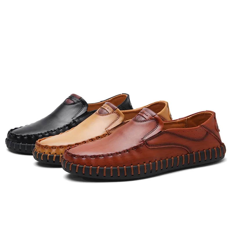 

Handmade Leather Shoes Men Loafers Breathable Men Loafers Slip On