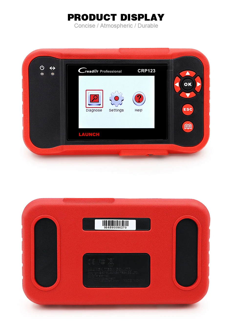 CRP123 obd2 считыватель кода сканер тест двигателя/ABS/SRS/AT X-431 автоматический диагностический инструмент компонент инструмент обнаружения неисправностей