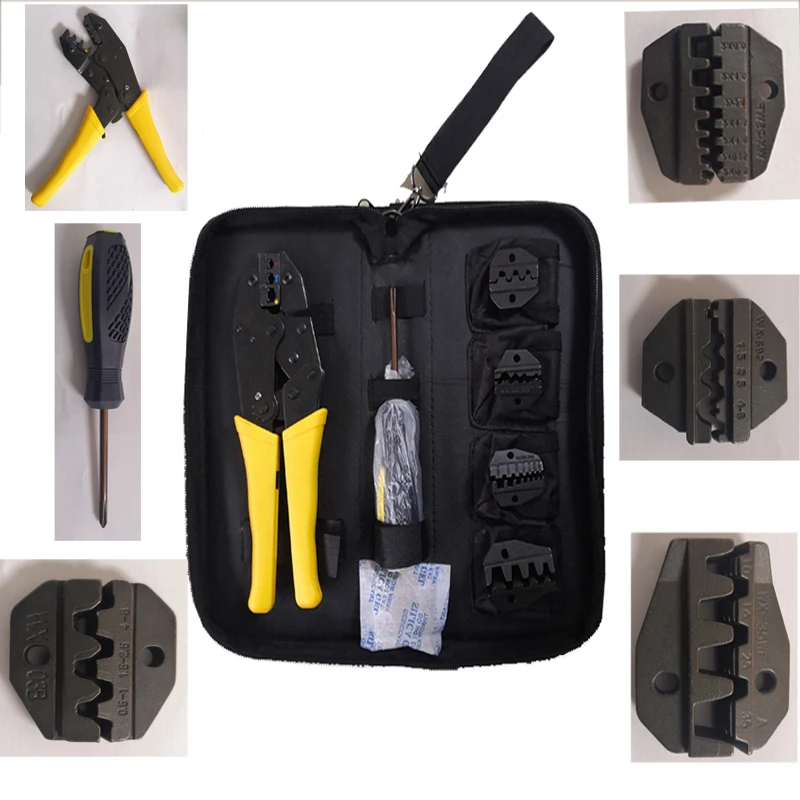 

Cable Crimper Wire Terminal Crimping Tool Ratchet Pliers Screwdriver Bag Set New