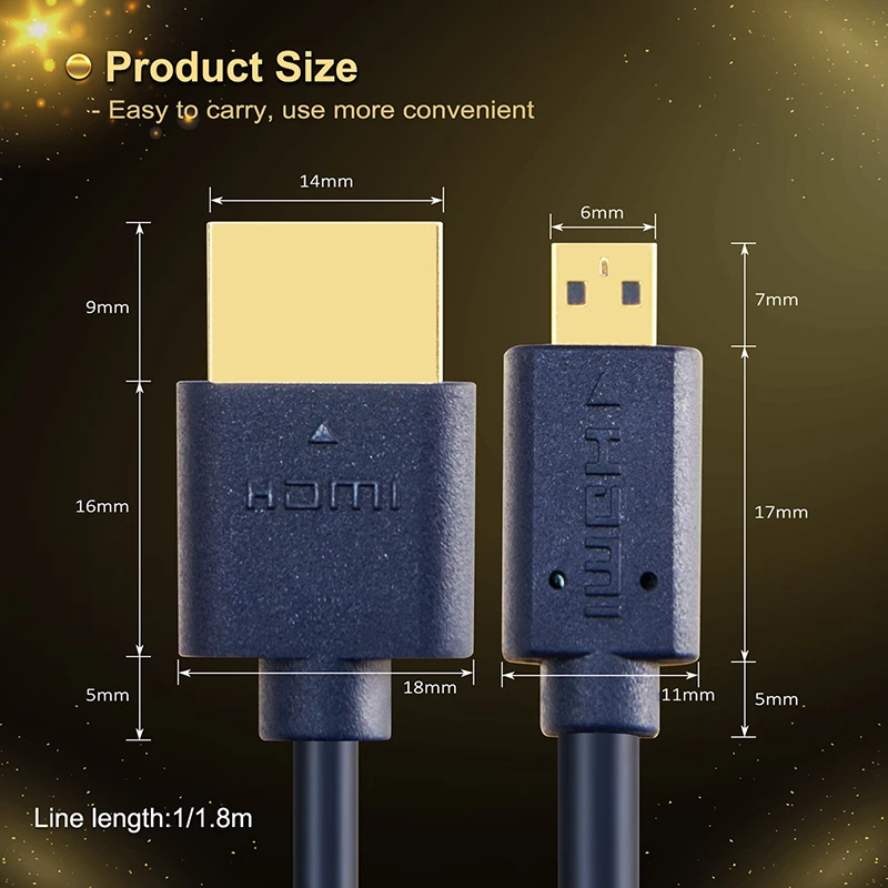 Новое поступление кабель Micro HDMI к Двунаправленный Кабель 2k * 4k 2 0 HD