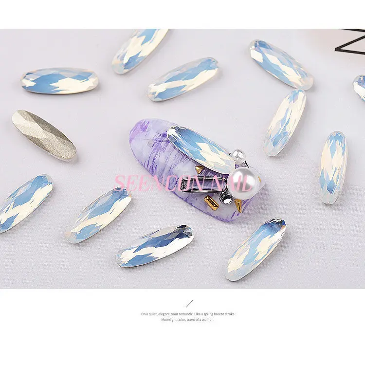 10 шт. Блестящие Стразы для ногтей овальной формы|rhinestones for nails|nail art crystalnail |