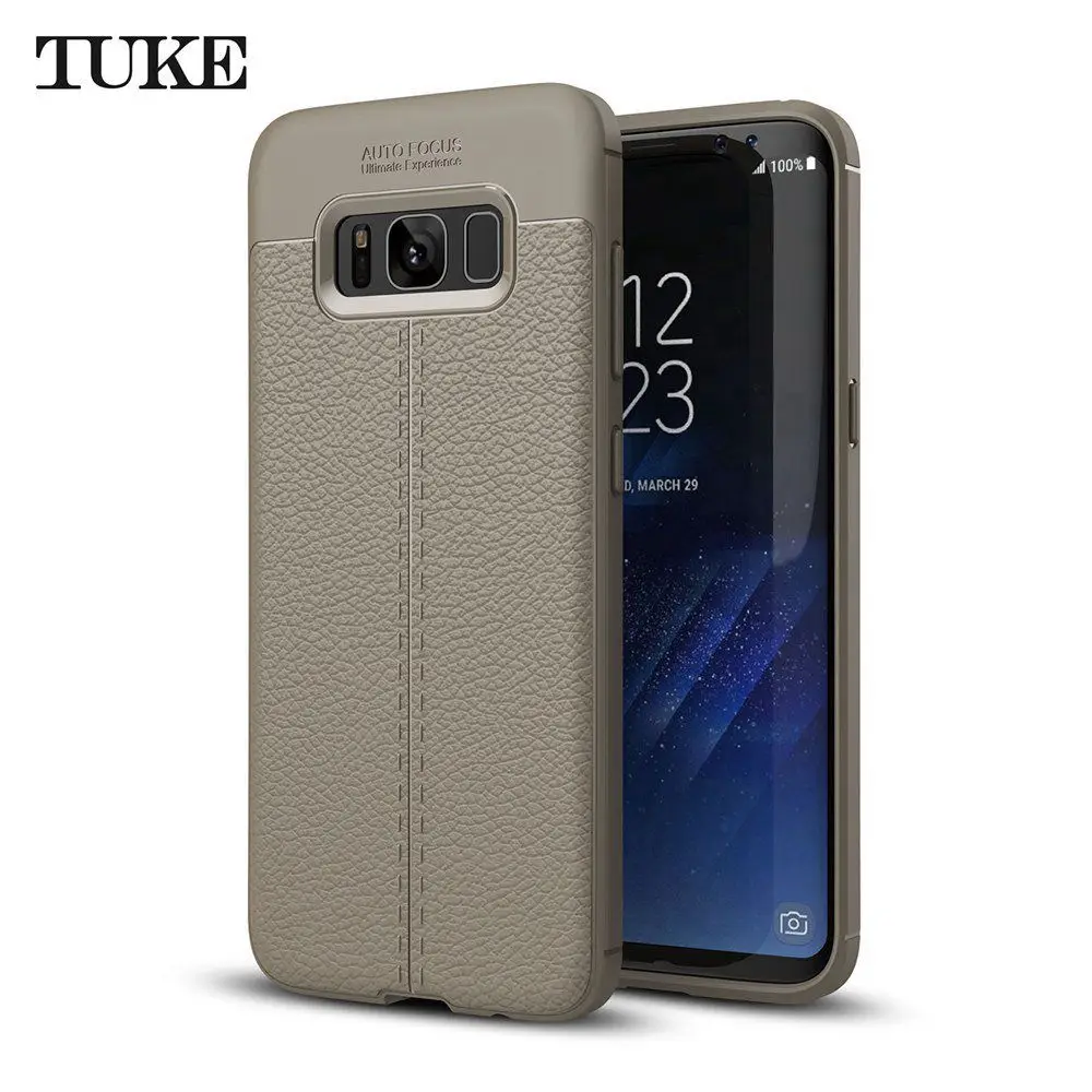 Серый TUKE чехол для телефона для Samsung Galaxy S8 противоударный мягкая резина, термопластичный полиуретан чехол для Samsung Galaxy S8 G9500 G950F чехол G950 Fundas - Цвет: Серый