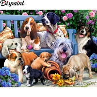 dispaint full squareround drill 5d diy diamond painting animal dog flower 3d embroidery cross stitch home decor gift a12514