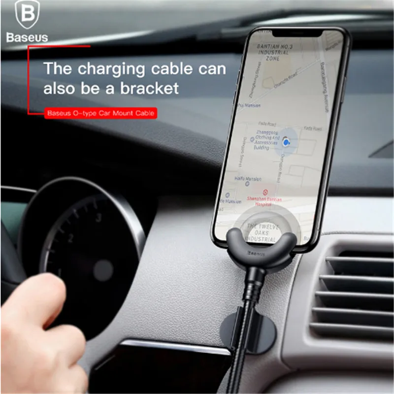 Автомобильный держатель Baseus для iPhone X 8 7 6 5 S 360 gadi GPS Del Telefono Mobile Basamento Supporto Dell'automobile