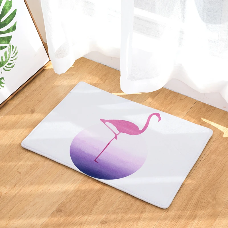 Новое поступление коврики для входной двери плотные розовые с принтом фламинго