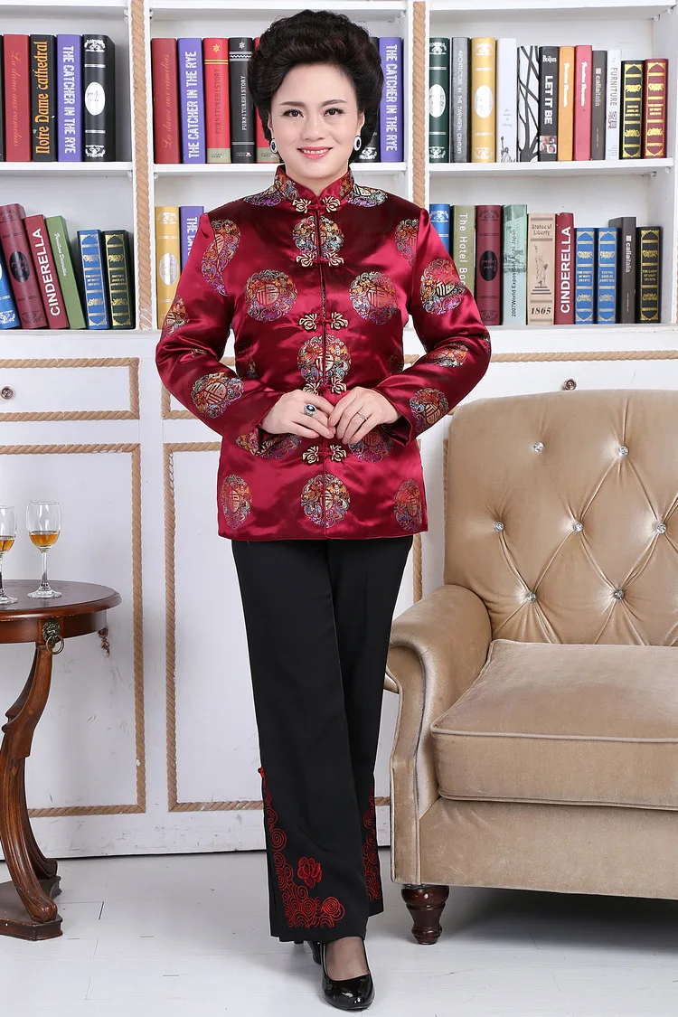 Китайское традиционное пальто Женская атласная зимняя куртка Размер: от M до 3XL |