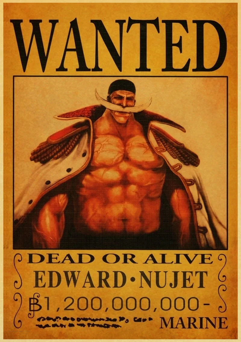 P018 Японский Классический Аниме one piece Wanted Ретро плакат Обезьяна D Luffy Wanted винтажная настенная живопись стены комнаты художественные плакаты - Цвет: P018