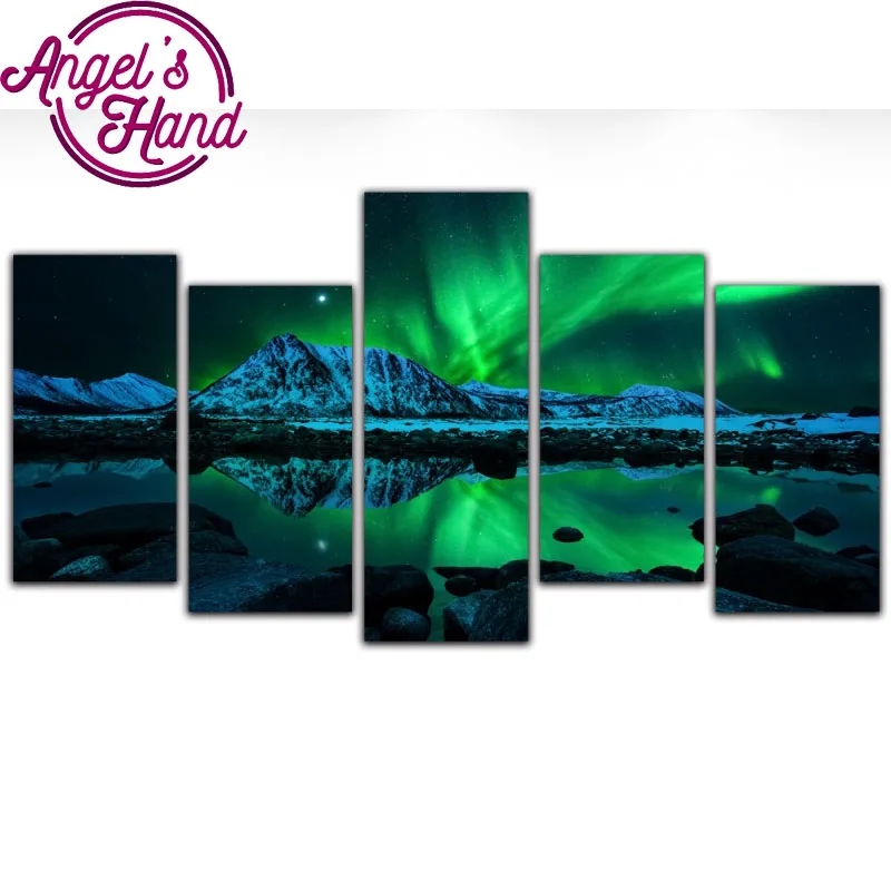 5 pcs 5D DIY Diamond Painting Sea Waves Embroidery Full Square Cross Stitch Rhinestone Mosaic Home decoration | Дом и сад