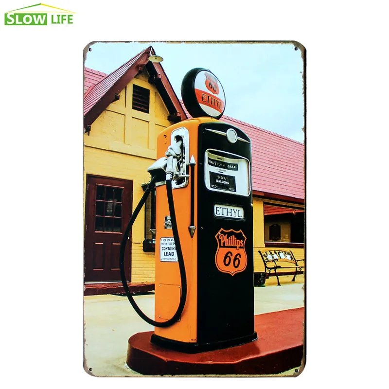 АЗС US Route 66 винтажный домашний декор Оловянная вывеска 8 &quotx 12&quot металлическая