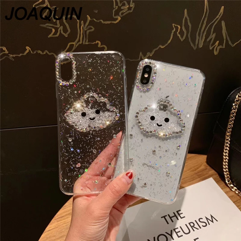 Жидкое Сердце Блеск порошок улыбка лицо облака телефонные чехлы для iPhone X XR XS Max 6 6S