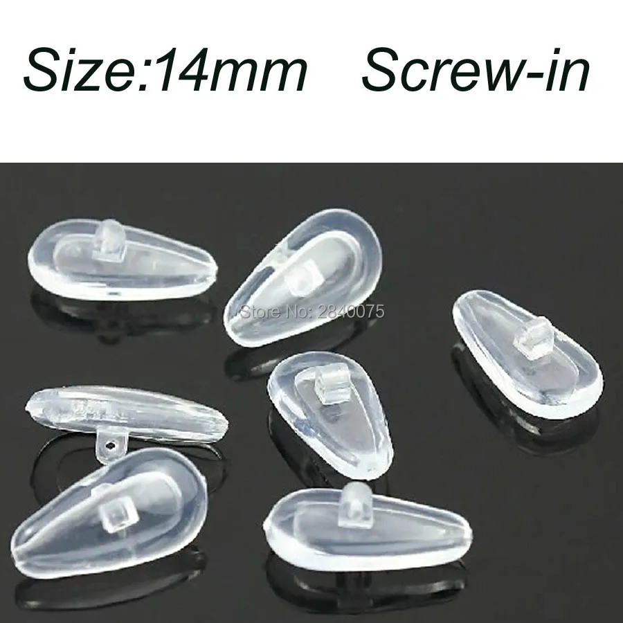 14mm Screw-in 100 пар(200 шт) 12 мм 14 мм супер Мягкая воздушная камера силиконовые носоупоры для очки с оптическими стеклами аксессуары винт в Push-in - Цвет: 14mm Screw-in