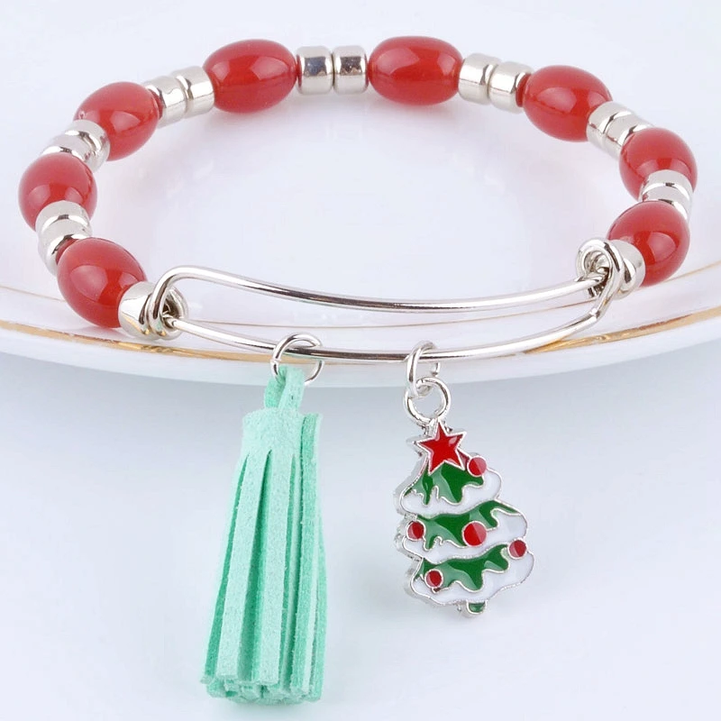 Горячая расширяемая Регулируемая проволока обернуть акриловые бусины браслет