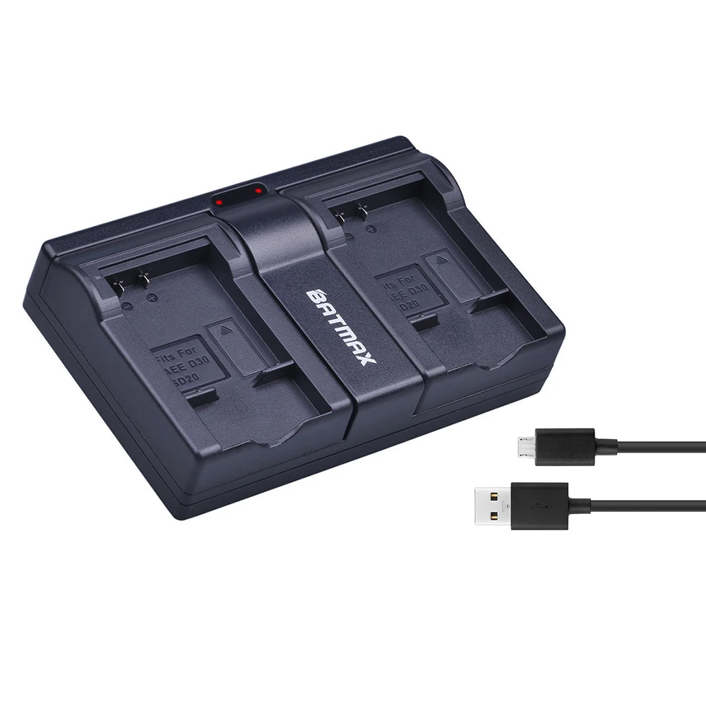 Аккумулятор и зарядное устройство Batmax 4 шт. двойное USB для экшн камеры AEE Magicam SD18 SD19