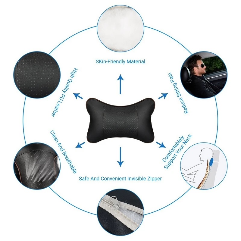 Из искусственной кожи сиденье автомобиля подушка для головы и шеи пространство