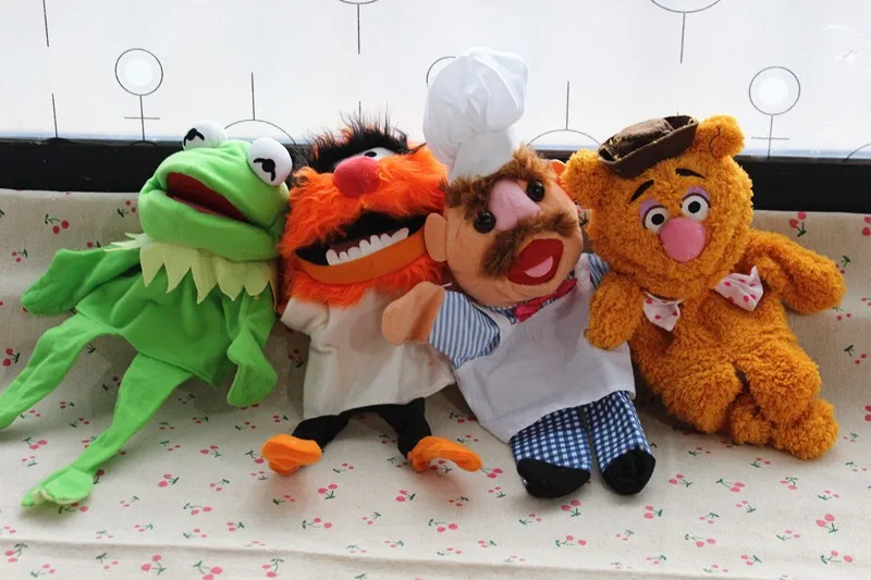 Бесплатная доставка Маппет Шоу плюшевые марионетки Кермит Лягушка Фоззи Медведь