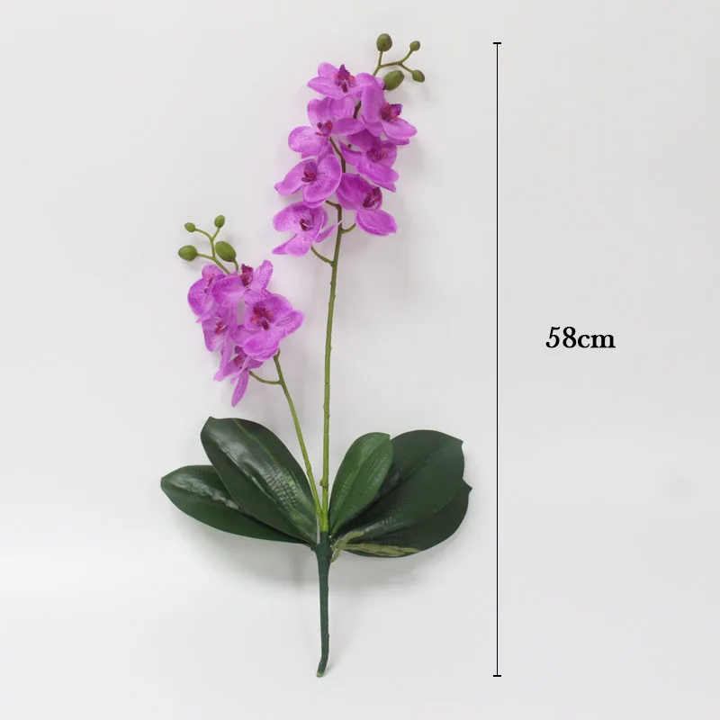 Искусственный цветок 58 см на ощупь латексные 2 ветки бабочка орхидея цветы с