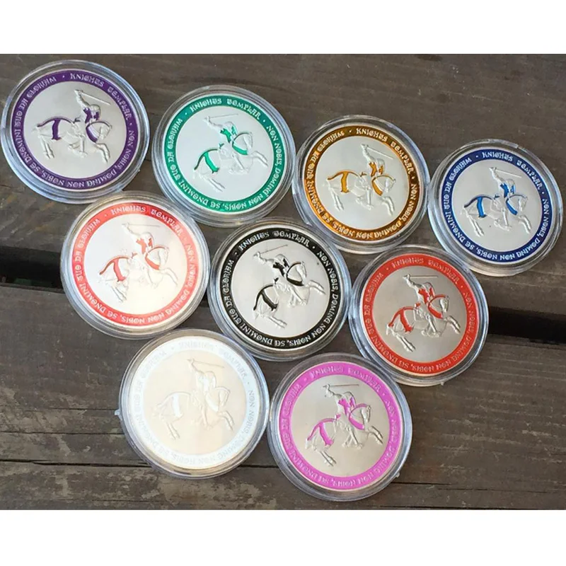 9 шт. серебряный меч рыцаря темплар Европейская золотая медаль сувенир Pauperes