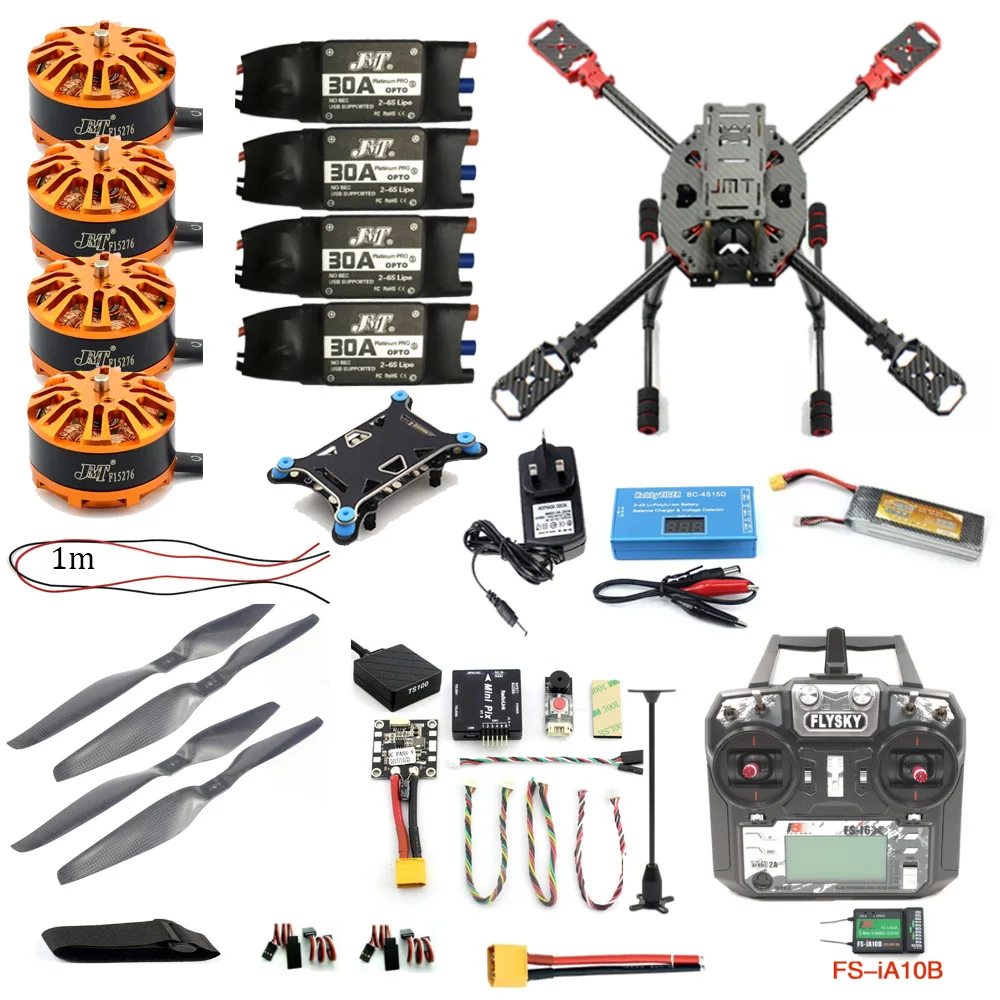 

Полный комплект JMT DIY 2,4 ГГц 4-Aixs Мультикоптер RC 630 мм комплект рамы Radiolink MINI PIX + GPS фотографический бесщеточный двигатель ESC высота