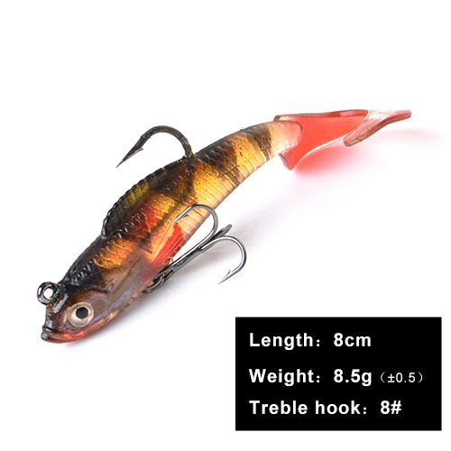 080 8cm FISHKING 1 шт. 8/10 см приманки мягкие приманки с 3D глаза тройными крючками приманки stackle мягкие приманки для приманки тройные Крючки и рыболовные принадлежности - Цвет: 080 8cm