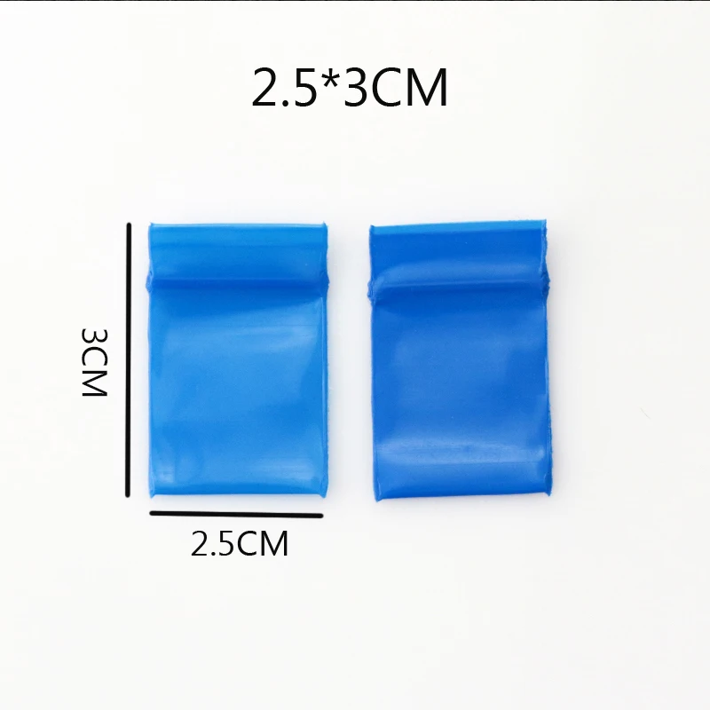 Wholesale 300pcs/lot Blue Self Sealing Zip Lock Plastic Bag 2.5x3cm Mini Ziplock Jewelry Beads Earrings Packaging Bags | Украшения и