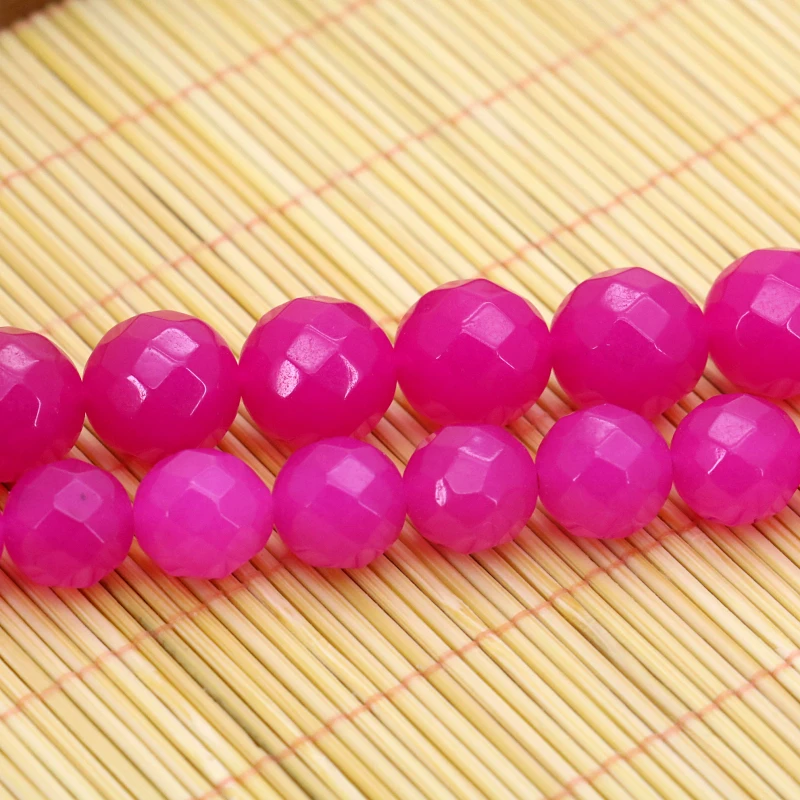 Граненые розовые красные свободные бусы из халцедона 10/12 мм Размер опционально