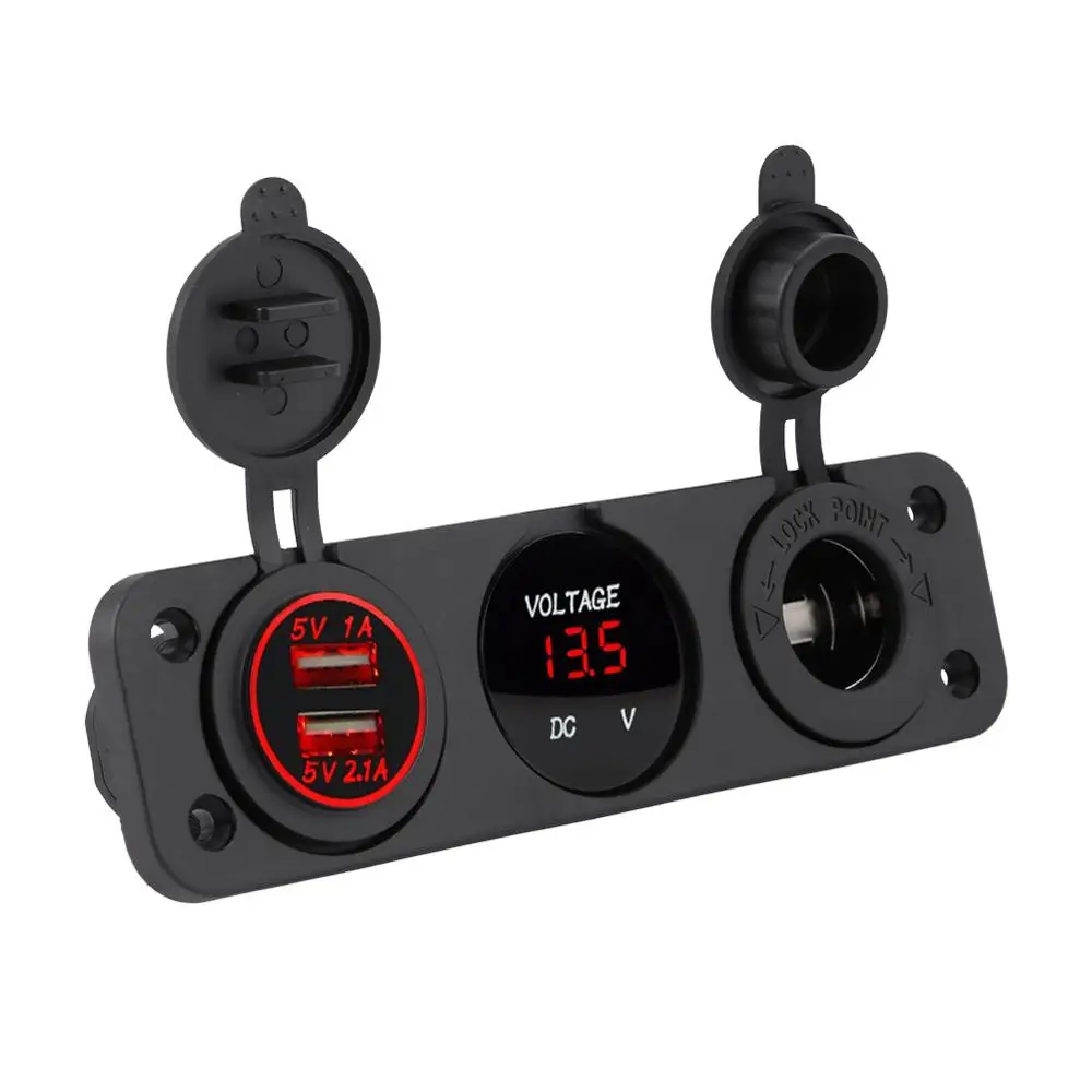 Светодиодное двойное зарядное устройство USB вольтметр прикуриватель