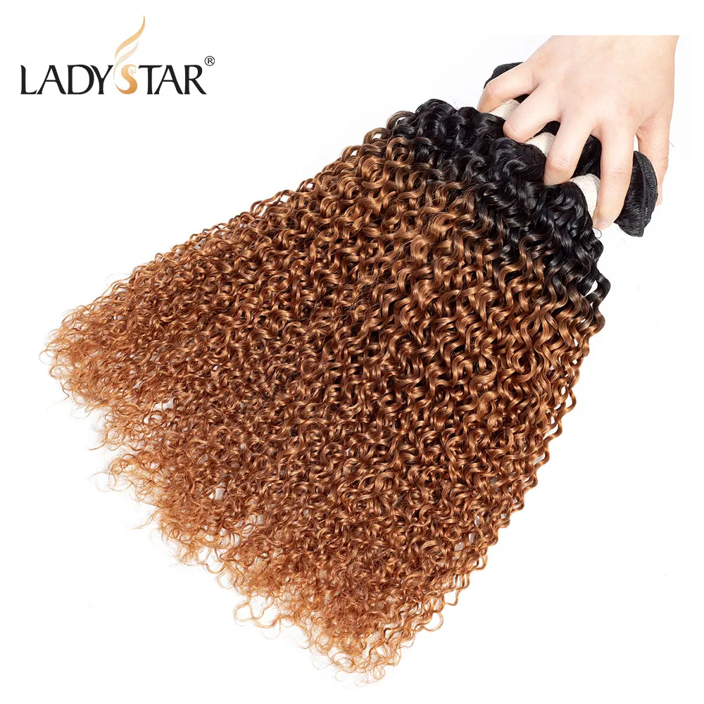 Peruvian Curly Hair Bundles 3/4 Pieces Human Extensions 10&quot-26&quot LADYSTAR Remy Weave | Шиньоны и парики