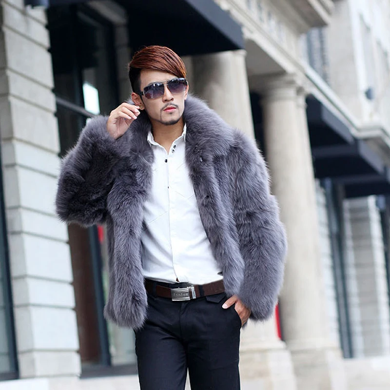 Модные мужские меховые пальто роскошная серая однотонная женская верхняя одежда