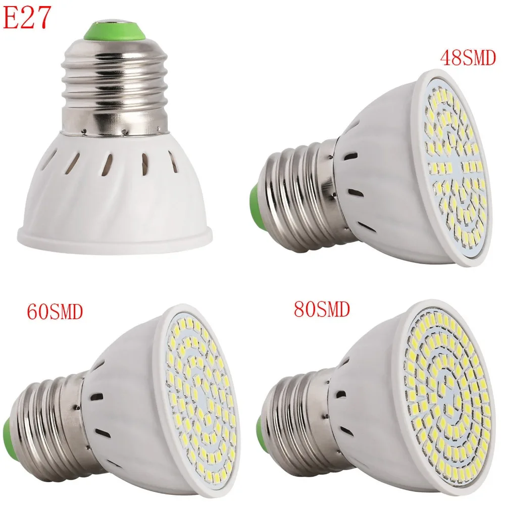 CQD-LIGHT E27 E14 MR16 GU10 светодиодный лампы 110 В 220 Bombillas Светодиодный лампа Spotlight 48 60 80 2835 4 W