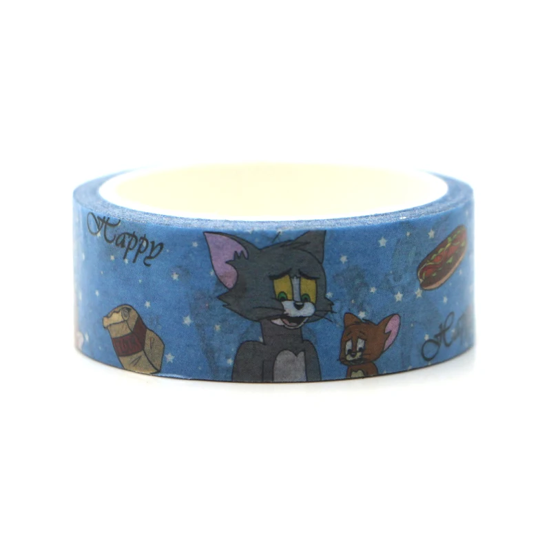 Кот и мышь кавайный мультфильм смешной DIY Скрапбукинг липкий клей Васи бумага маскирующая Лента Печатный узор наклейка E0613