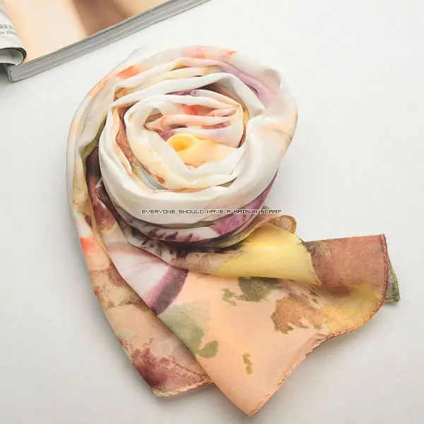 100 silk 10mm Fashion 180X70cm long georgette satin scarf | Аксессуары для одежды