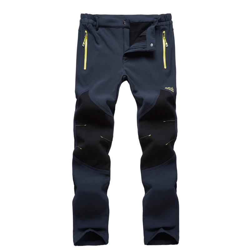 Men Gray Горные мужские и женские флисовые походные плотные флисовые штаны из материала софтшелл водонепроницаемые спортивные штаны для отдыха на открытом воздухе, походные лыжные брюки VA552 - Цвет: Men Gray