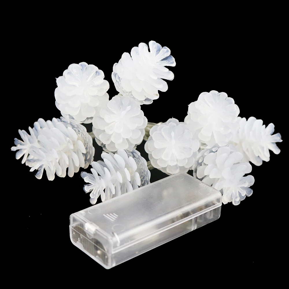 10 Pinecones LED String 100cm Length Holiday Pineal Lantern Light with AA battery box 3 colors for party Christmas decoration HQ | Лампы и